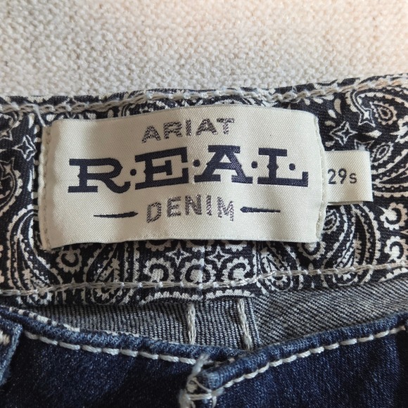 Ariat Real Straight Icon Denim Jeans Womens 29S Mid Rise Stretch Western - Picture 3 of 11